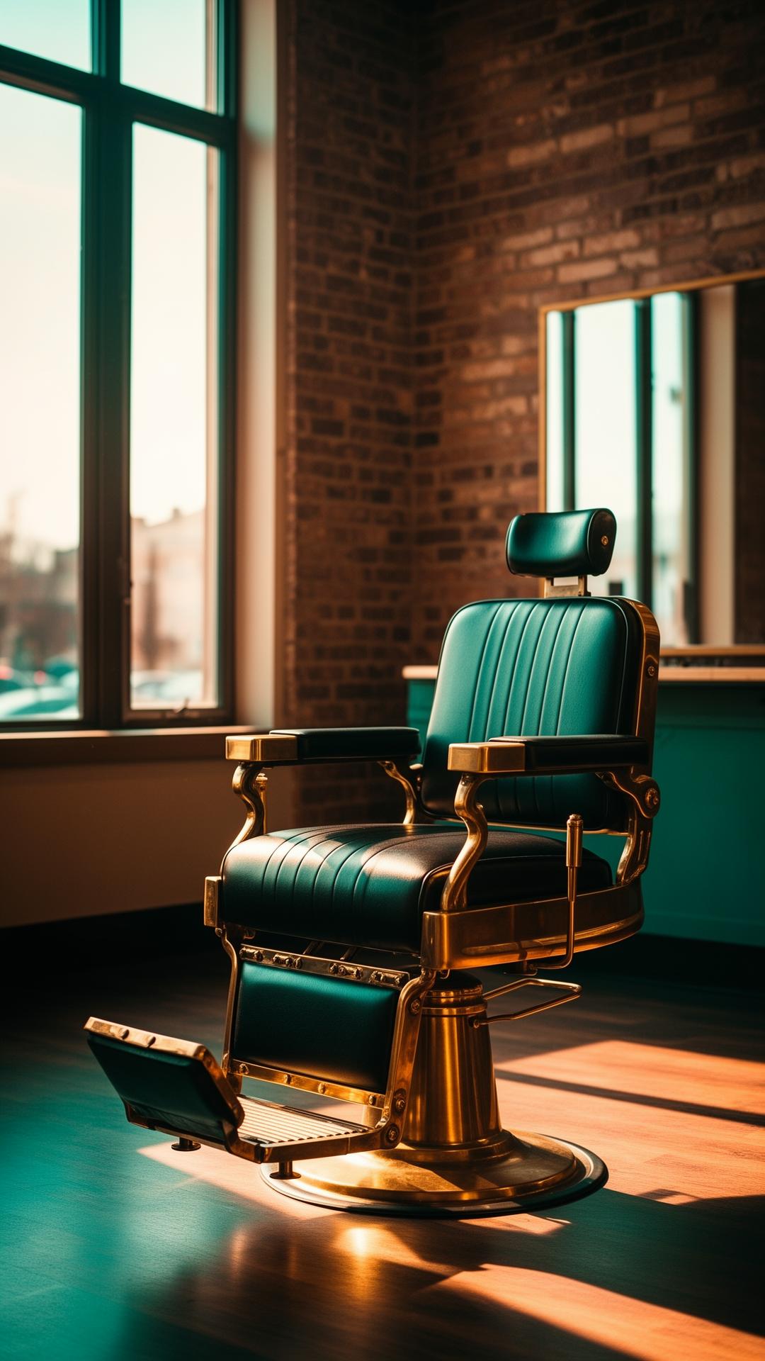 A premium barbershop chair available to book